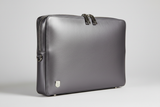 Executive Slim Briefcase in Slate Pewter Grey – Side Angle