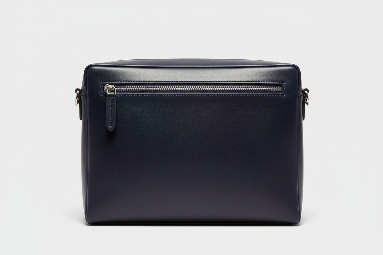Modern Laptop Messenger Bag in Deep Marine Indigo – Front View