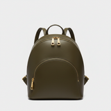 Premium Leather Women's Backpack - Timber Leaf Olive Front View