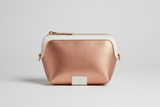 Signature Utility Pouch in Rose Gold and White, front view