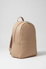 Urban Luxe Women's Backpack in Vanilla Stone Beige Premium Pebbled Leather – Side Angle