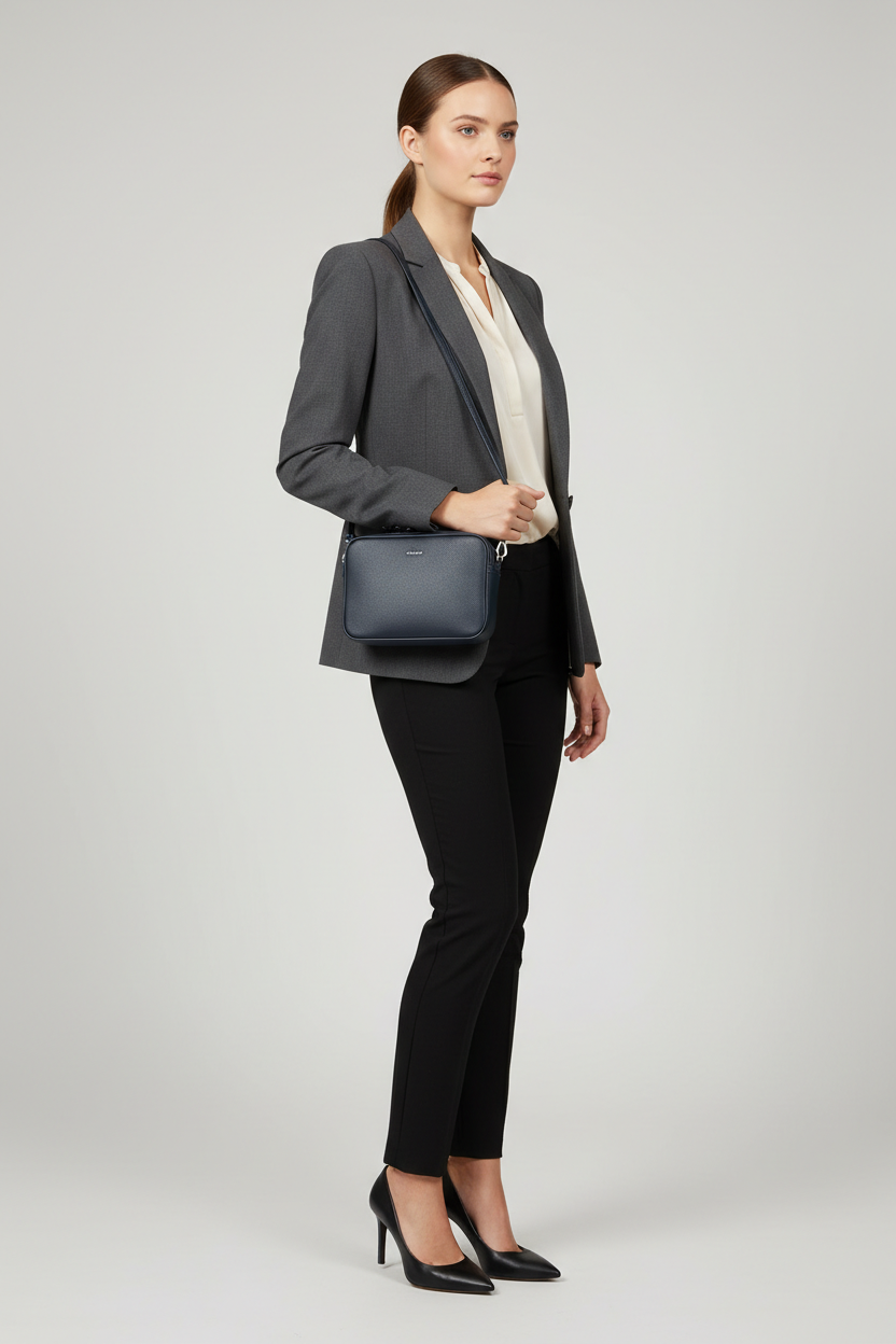 Urban Professional Crossbody Bag in Storm Navy Slate Refined Napa Leather – Professional Model