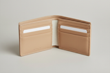 Luxury Essential Card Holder in Dune Silkstone Beige, open interior with card slots
