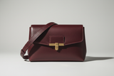 Contemporary Flap Shoulder Bag in Deep Burgundy, front view
