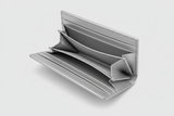 Minimal Card Wallet in Silver, open interior with card slots