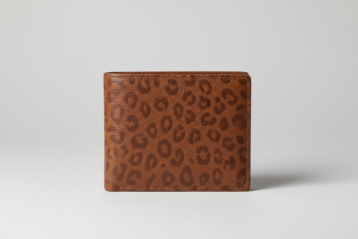 Premium Leather Wallet in Animal print, front view