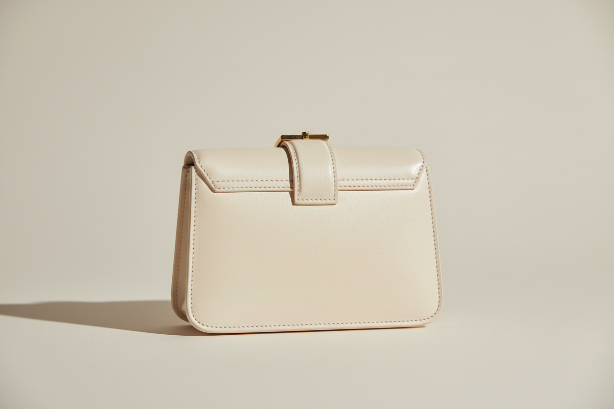 Vintage Mini Flap Bag in Cream Pearl, back view