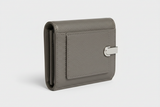 Urban Everyday Wallet in Gray and Silver, side angle view