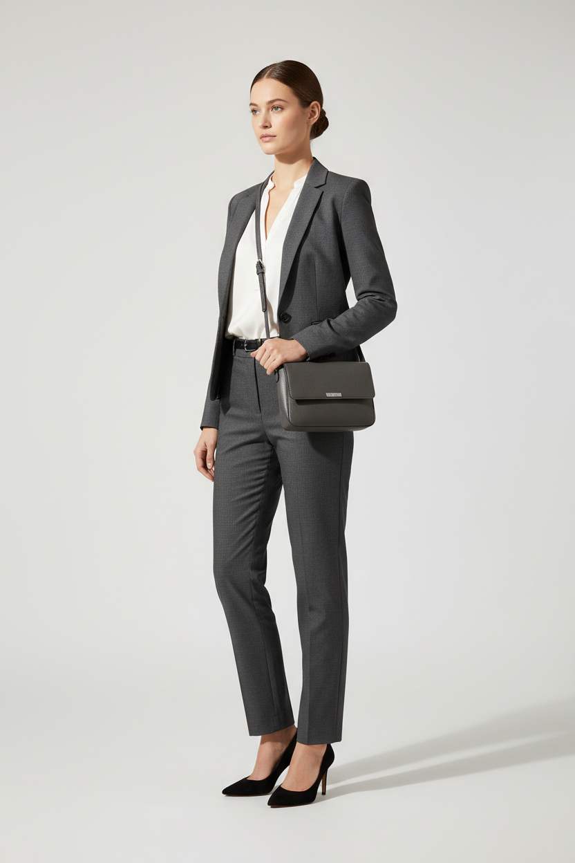 Urban Professional Crossbody Bag in Shadow Iron Grey Brushed Grain Leather – Professional Model