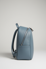 Elegant Everyday Women's Backpack in Arctic Lagoon Blue Structured Luxe Leather – Side Angle