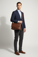 Modern Laptop Messenger Bag in Cocoa Walnut Brown – Professional Model