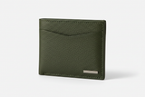 Luxury Essential Card Holder in Evergreen Timber Moss, side angle view