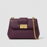 Sculpted Mini Designer Bag in Royal Mulberry Plum – Front View