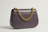 Elegant Chain Shoulder Bag in Smoky Plum, back view
