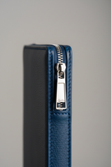 Elite Leather Document Holder in Royal Office Blue Signature Italian Leather – Leather Detail