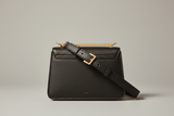 Minimal Luxe Shoulder Bag in Matte Black, back view