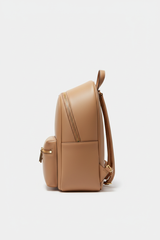 Metropolitan Fashion Backpack in Desert Sand Glow Premium Smooth Leather – Side Angle