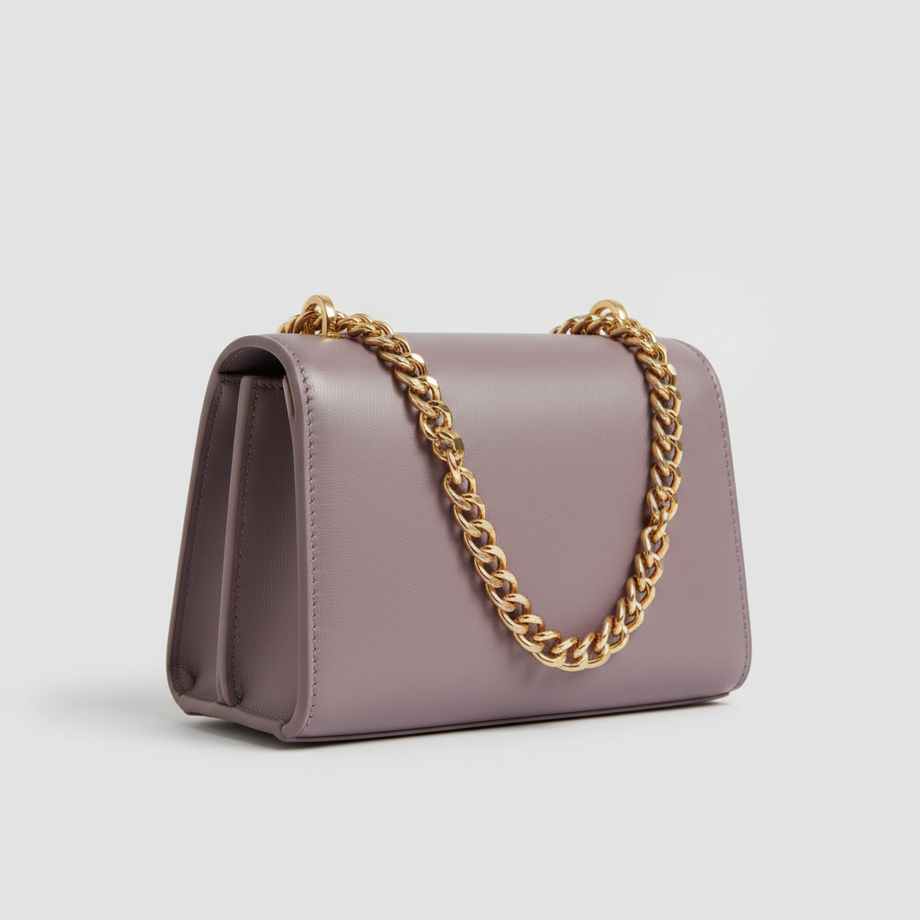 Chain Strap Mini Bag in Smoky Orchid Lilac – Side View