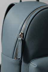 Metropolitan Fashion Backpack in Baltic Mist Blue Soft Touch Leather – Leather & Zipper Detail