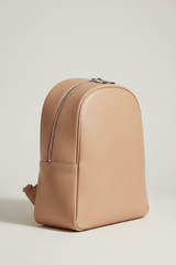Contemporary City Backpack in Soft Almond Beige, side angle view