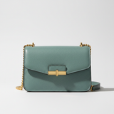 Contemporary Mini Flap Bag in Lagoon Mist Teal – Front View