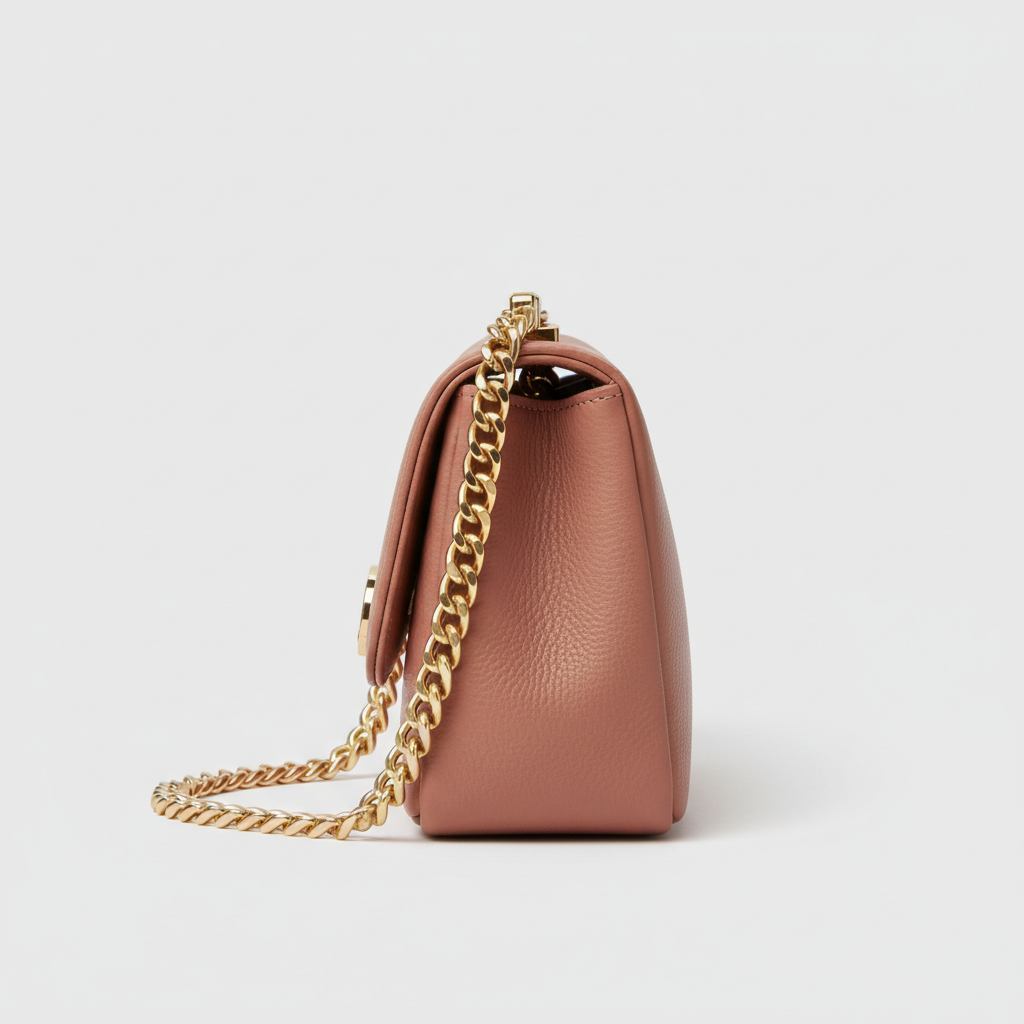 Chain Strap Mini Bag in Dust Rosewood Clay – Side View