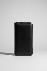 Quiet Luxury Tablet Pochette in Velvet Eclipse Black Premium Soft Grain Leather – Front View