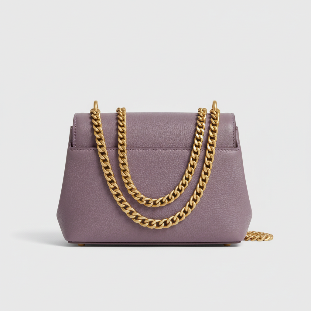 Chain Strap Mini Bag in Smoky Orchid Lilac – Front View