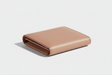 Executive Compact Wallet in Rose Gold, side angle view