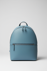 Elegant Everyday Women's Backpack in Arctic Lagoon Blue Structured Luxe Leather – Front View