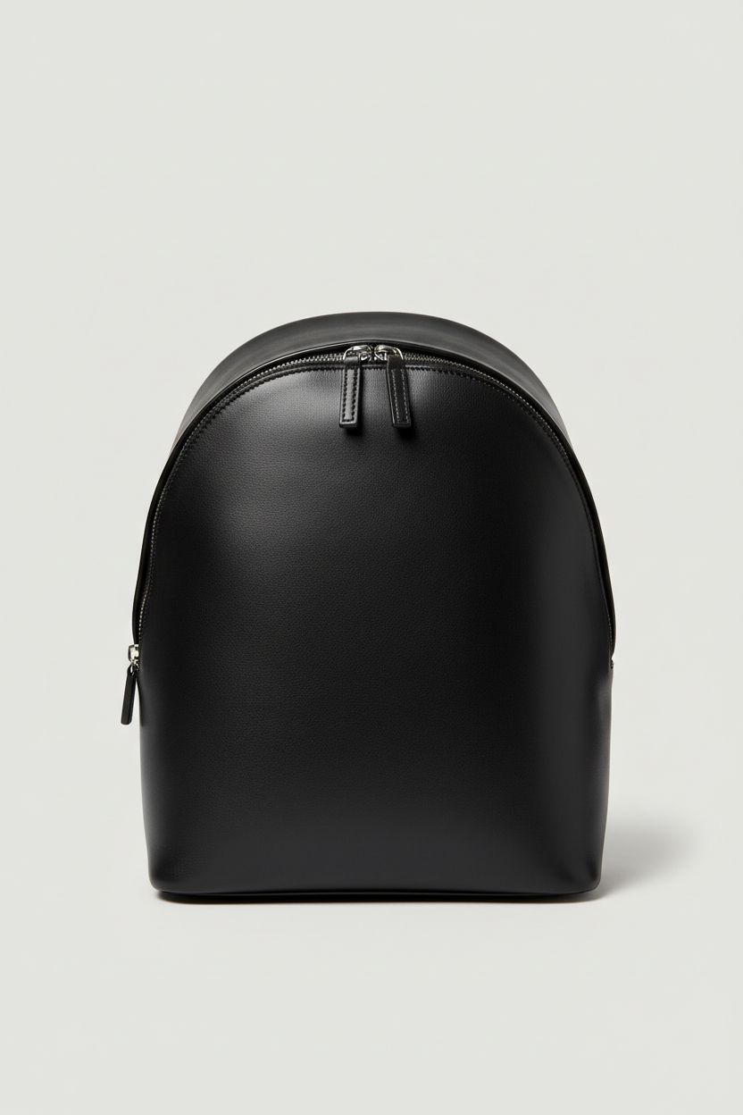 Metropolitan Fashion Backpack in Carbon Eclipse Black Refined Napa Leather – Front View