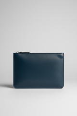 Metropolitan Slim iPad Bag in Baltic Ocean Blue Structured Luxe Leather – Front View