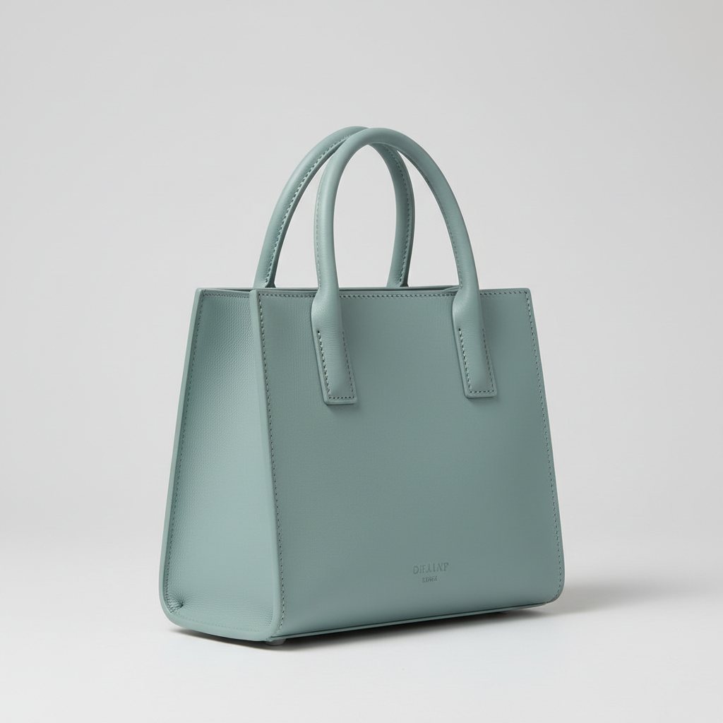Scandinavian Mini Tote in Ocean Mist Aqua – Side Angle