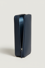 Metropolitan Slim iPad Bag in Baltic Ocean Blue Structured Luxe Leather – Interior View