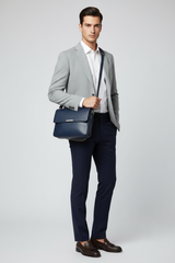 Modern Laptop Messenger Bag in Deep Marine Indigo – Professional Model
