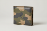 Premium Leather Wallet in Camouflage, side angle view