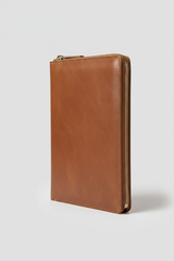 Elite Leather Document Holder in Claystone Brown Hand-Finished Grain Leather – Side Angle