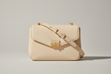 Minimal Luxe Shoulder Bag in Ivory Cream, front view
