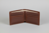 Premium Leather Wallet in Dots, open interior view