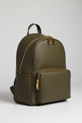 Urban Luxe Women's Backpack in Forest Bloom Olive Heritage Grain Leather – Side Angle