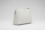 Minimal Luxury Pouch in White, side angle view