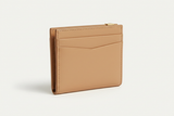 Luxury Essential Card Holder in Dune Silkstone Beige, side angle view