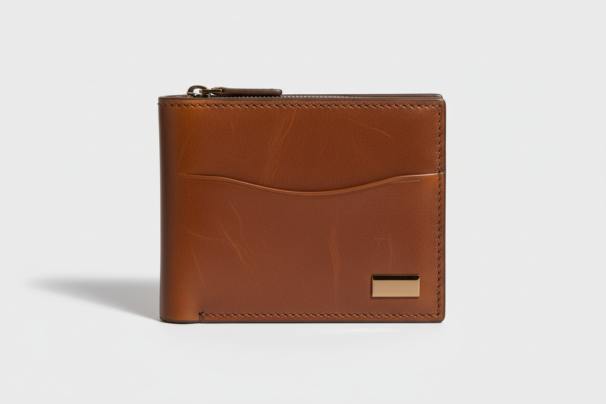 Urban Everyday Wallet in Brown and Bronze, front view