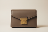 Contemporary Flap Shoulder Bag in Ash Mocha, front view