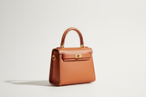 Luxury Mini Shoulder Bag in Soft Terracotta, front view