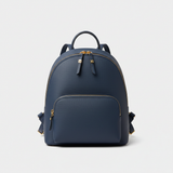 Premium Leather Women's Backpack - Frozen Ocean Blue Front View