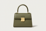 Mini Luxe Top-Handle Bag in Dusty Olive, front view