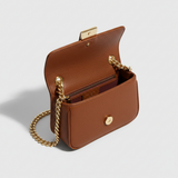 Chain Strap Mini Bag in Burnt Walnut Brown – Interior View