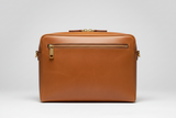 Executive Slim Briefcase in Stone Oak Tan – Front View