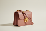 Classic City Shoulder Bag in Dusty Rose, side angle view